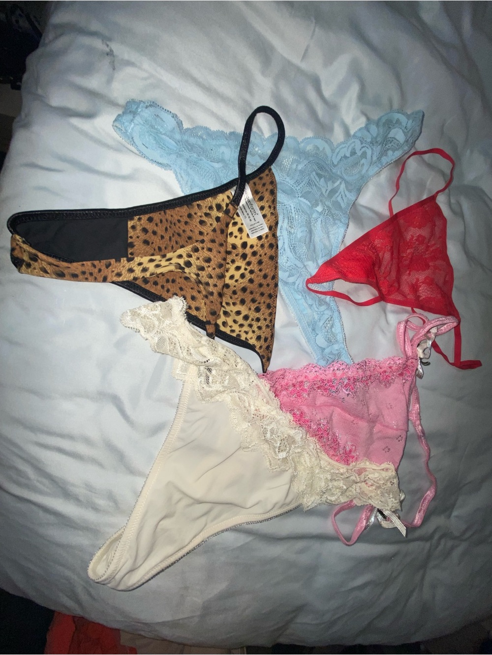 Mixed Lace & Leopard Thong Pack - Women Intimates M